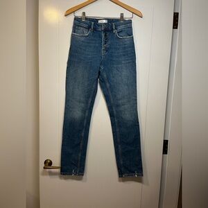 High-Rise Blue Skinny Jeans